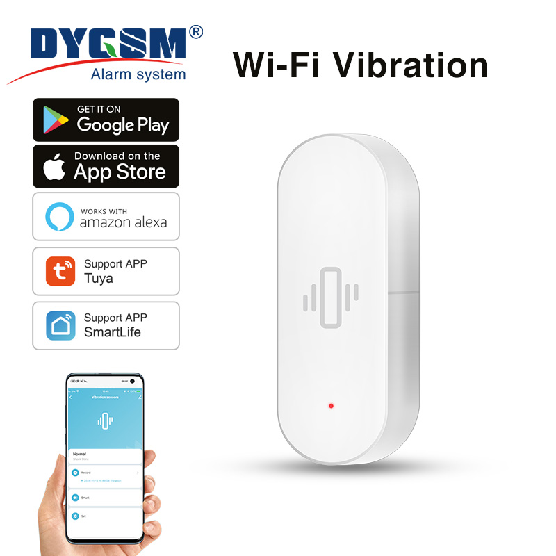 Smart Home Certification - Tuya WiFi Vibration Sensor, Sensitive Detection,