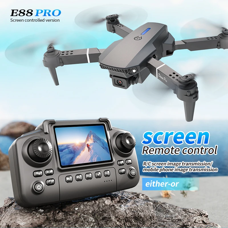 Smart Home Camera - Professional E88 PRO Drone with Screen