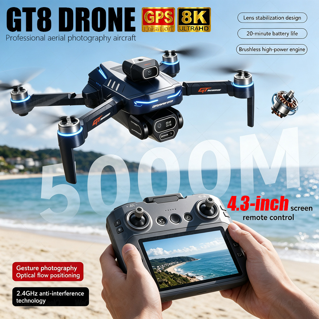 Smart Home Camera - NEW GT8 HD RC Drone 4K