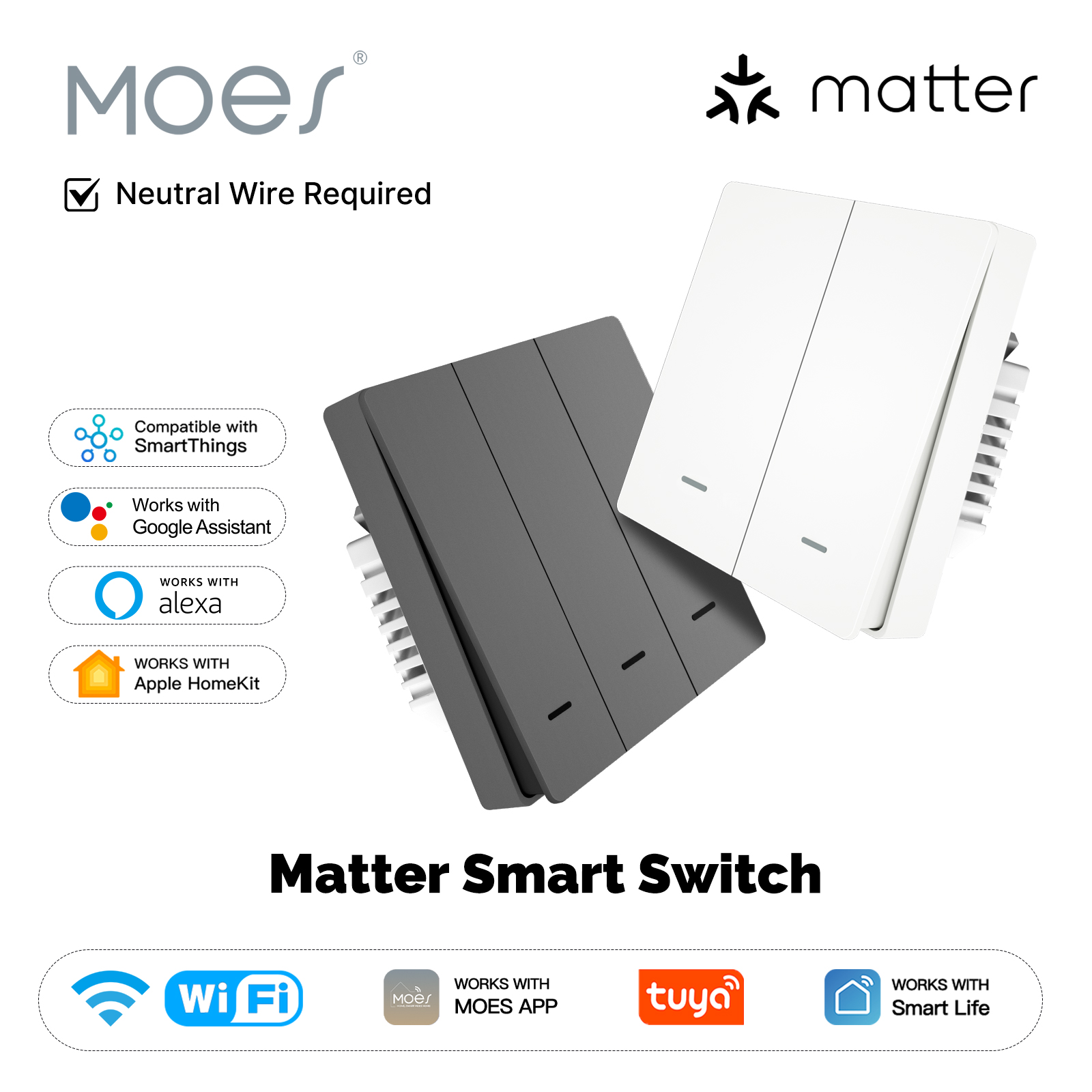 Smart Home Hub Matter - MOES Matter Tuya WiFi Smart Light