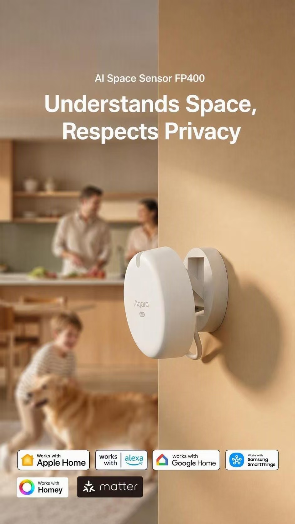 Smart Home Hub Matter - Aqara FP400 AI Millimeter‑Wave Radar Presence