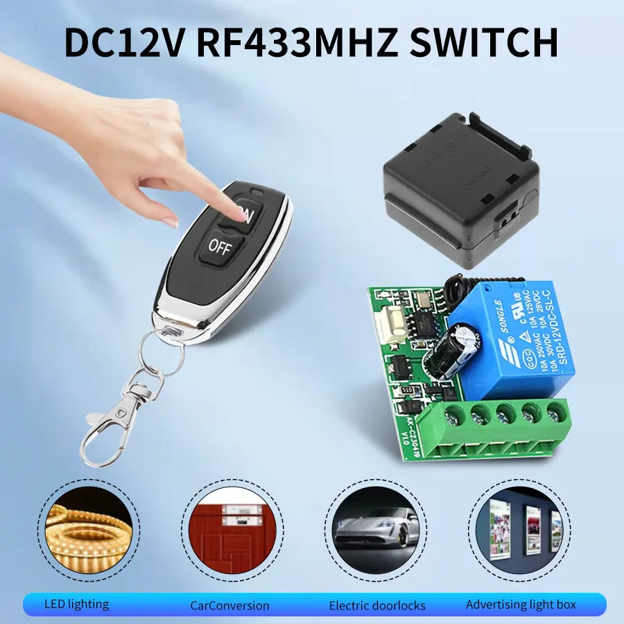 Smart Home Villa - DC12V 1CH 10A Relay Receiver Transmitter