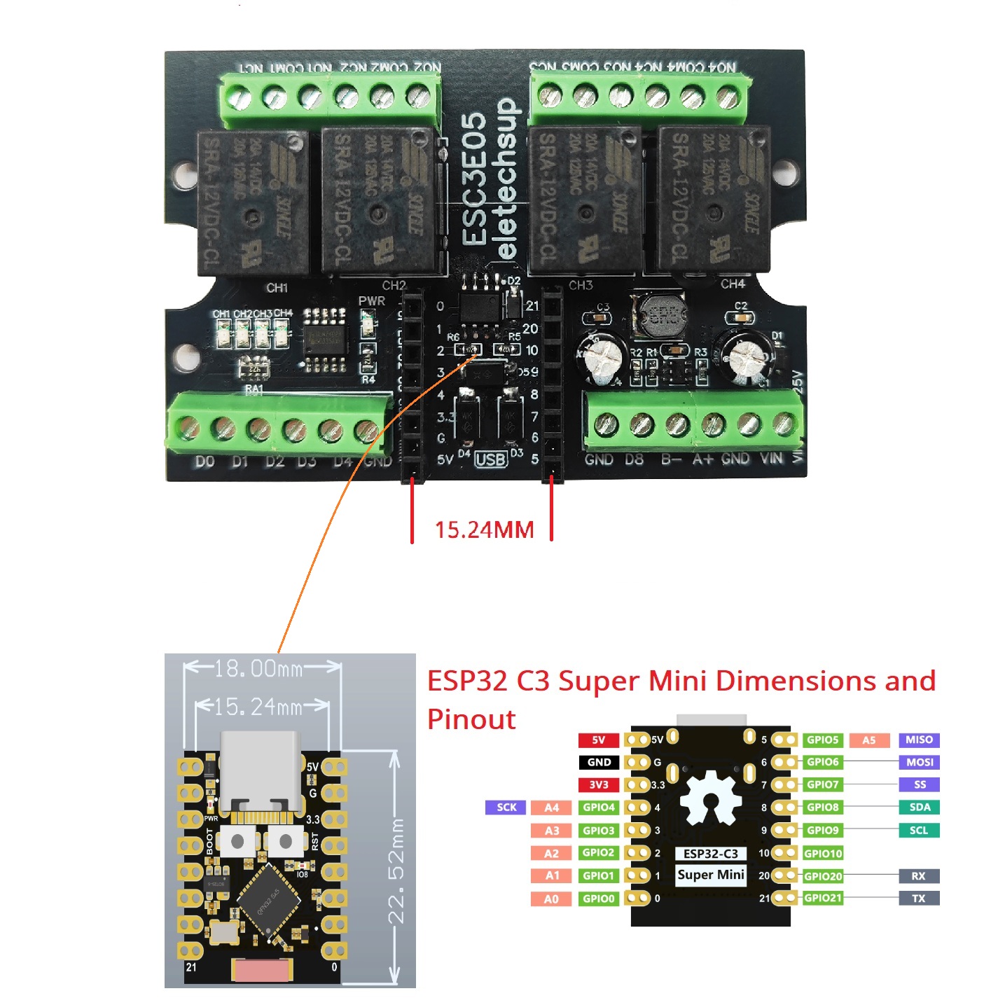 ESC3B04 ESP32-C3 Industrial Re - Smart Home Certification ulasan dan harga