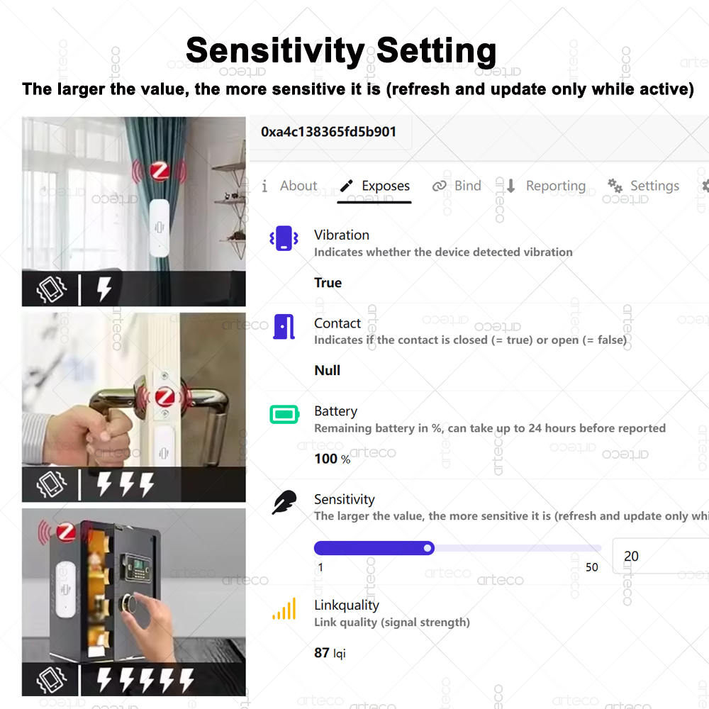 Smart ZigBee 3.0 Vibration Sen - Smart Home Certification ulasan dan harga
