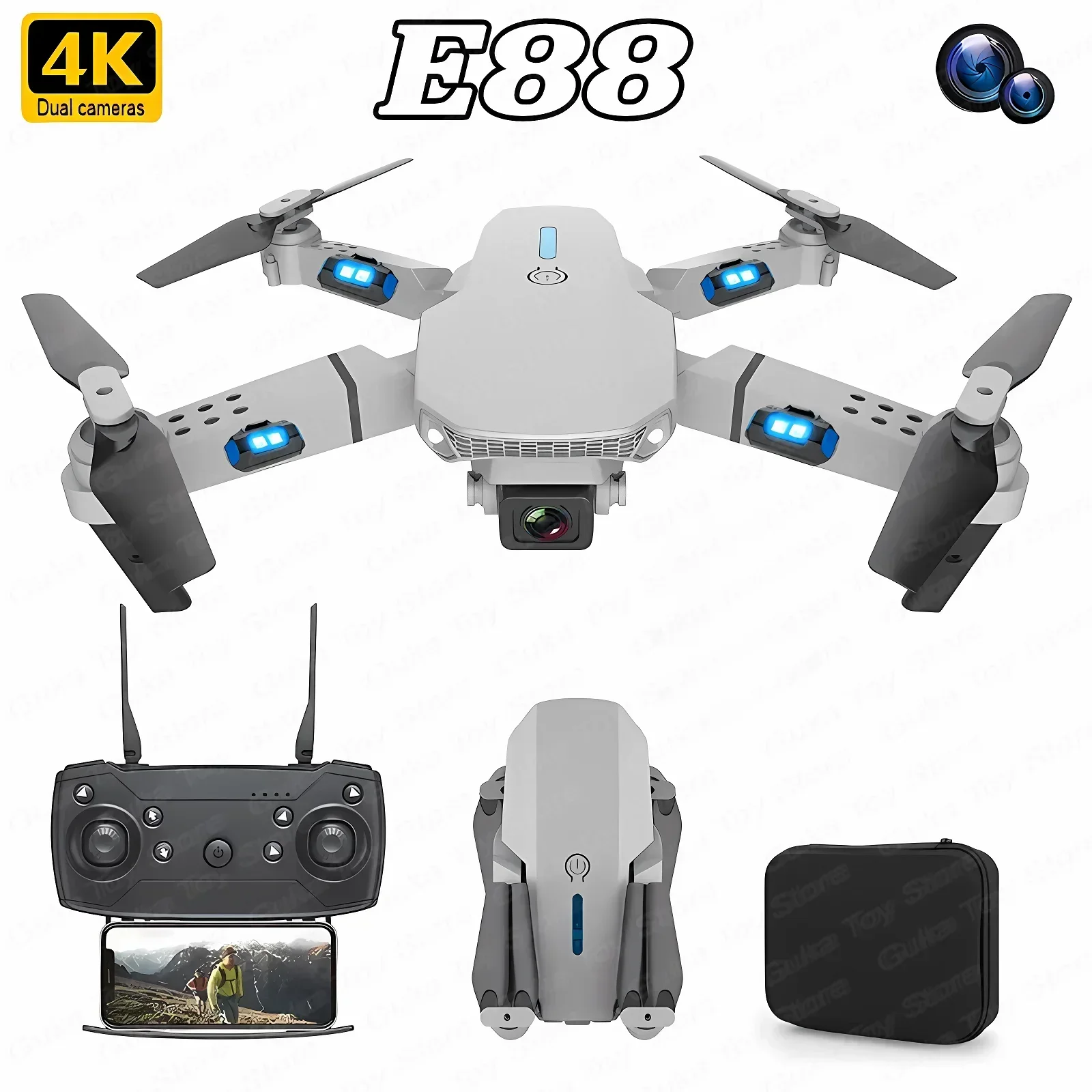 E88 Pro WIFI FPV Drone Wide An - Smart Home Camera ulasan dan harga