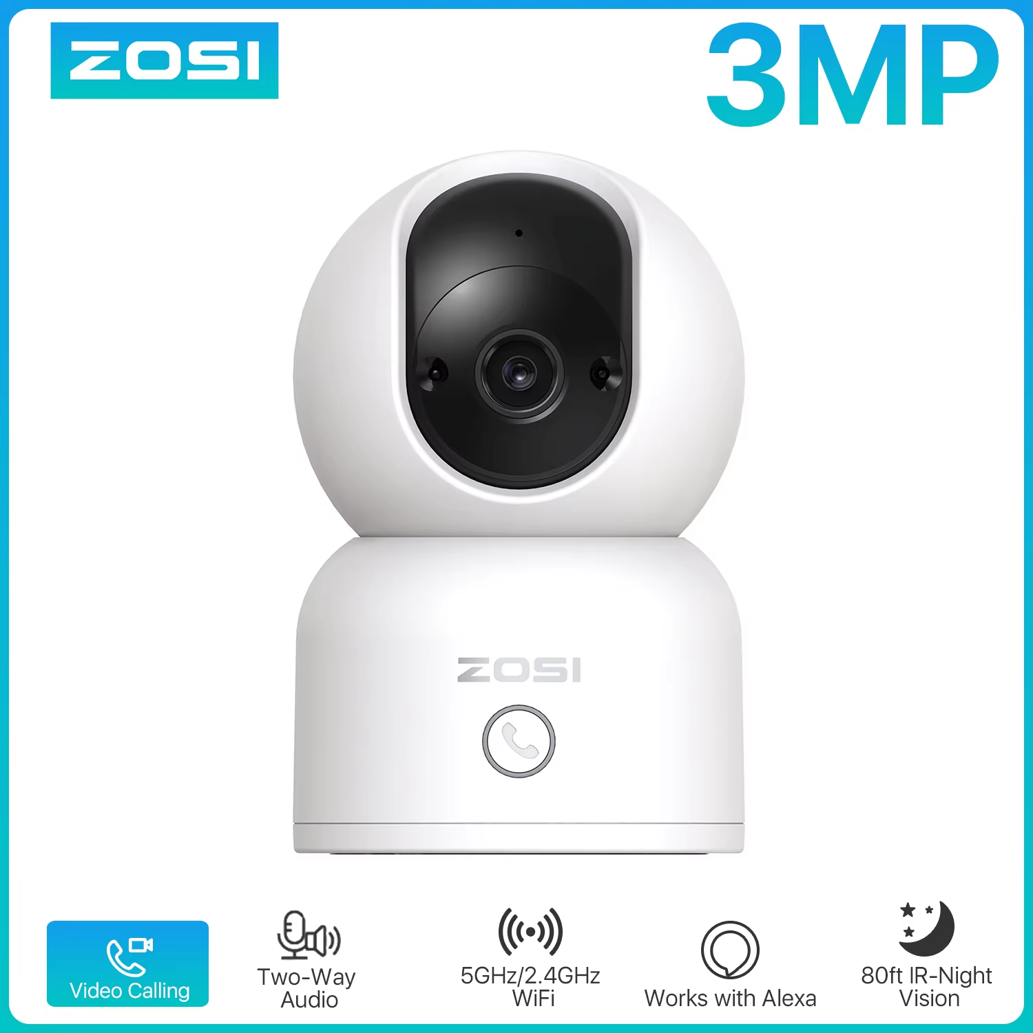 ZOSI C518 Indoor Pan/Tilt Smar - Smart Home Battery Camera Ezviz ulasan dan harga