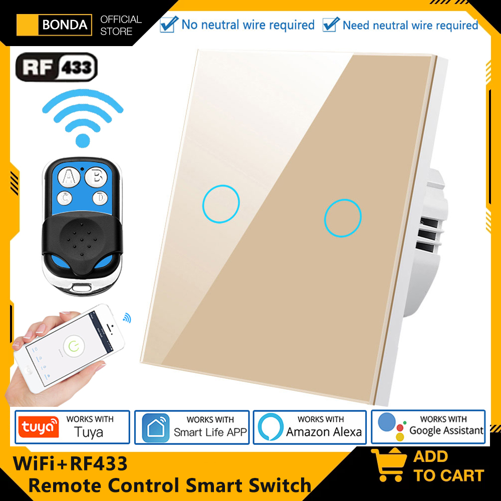 Tuya EU WiFi+RF433 Smart Remot - Smart Home Remote ulasan dan harga
