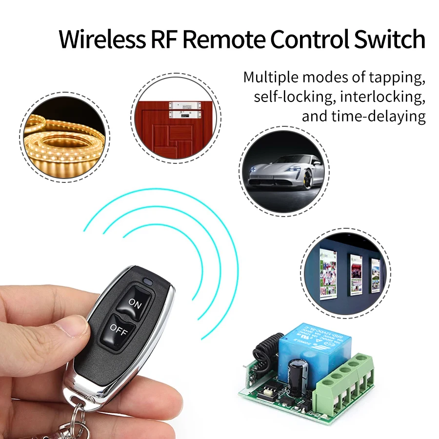 DC12V 1CH 10A Relay Receiver T - Smart Home Villa ulasan dan harga