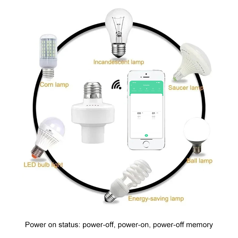 Tuya Smart E27 Socket Switch A - Smart Home Remote ulasan dan harga