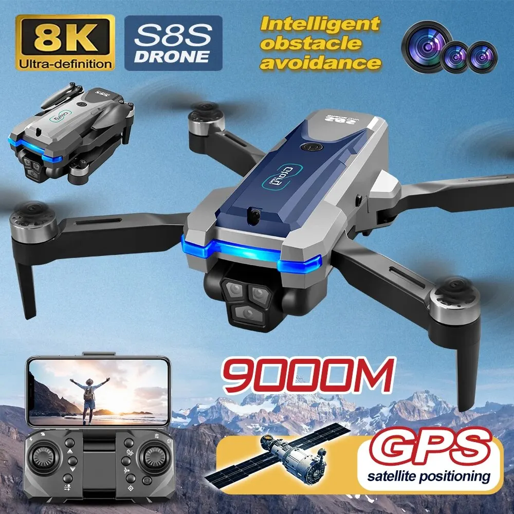 S8S GPS Drone 5G Wifi 8K HD Du - Smart Home Camera ulasan dan harga